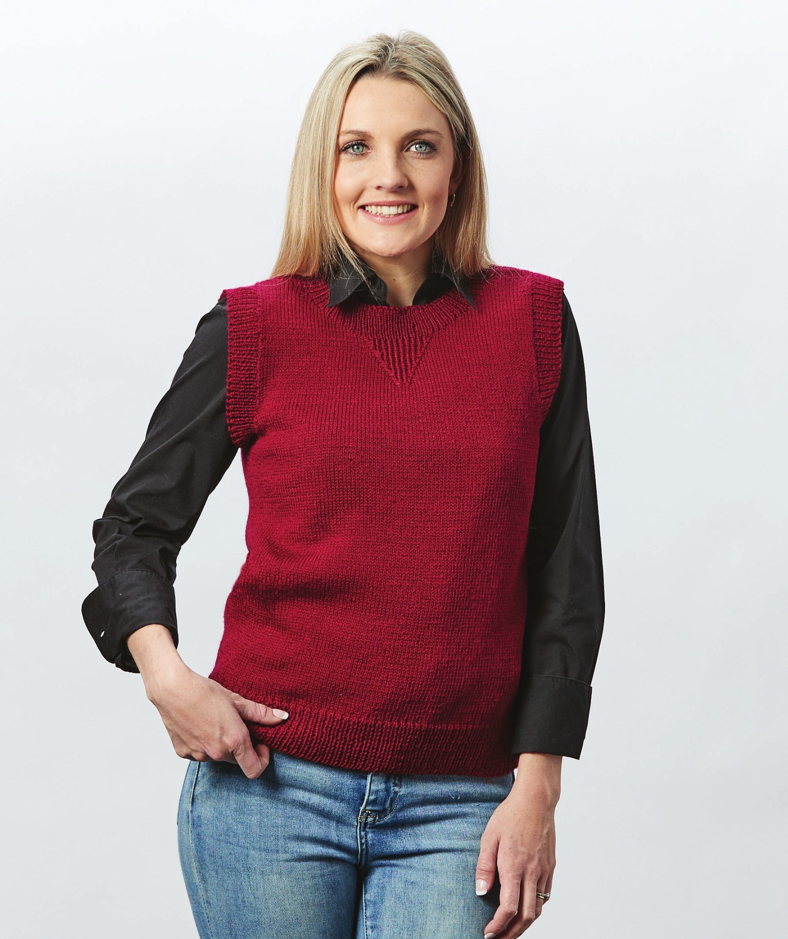 PT 8648 Crew Neck Vest - Knitting Pattern – Bendigo Woollen Mills