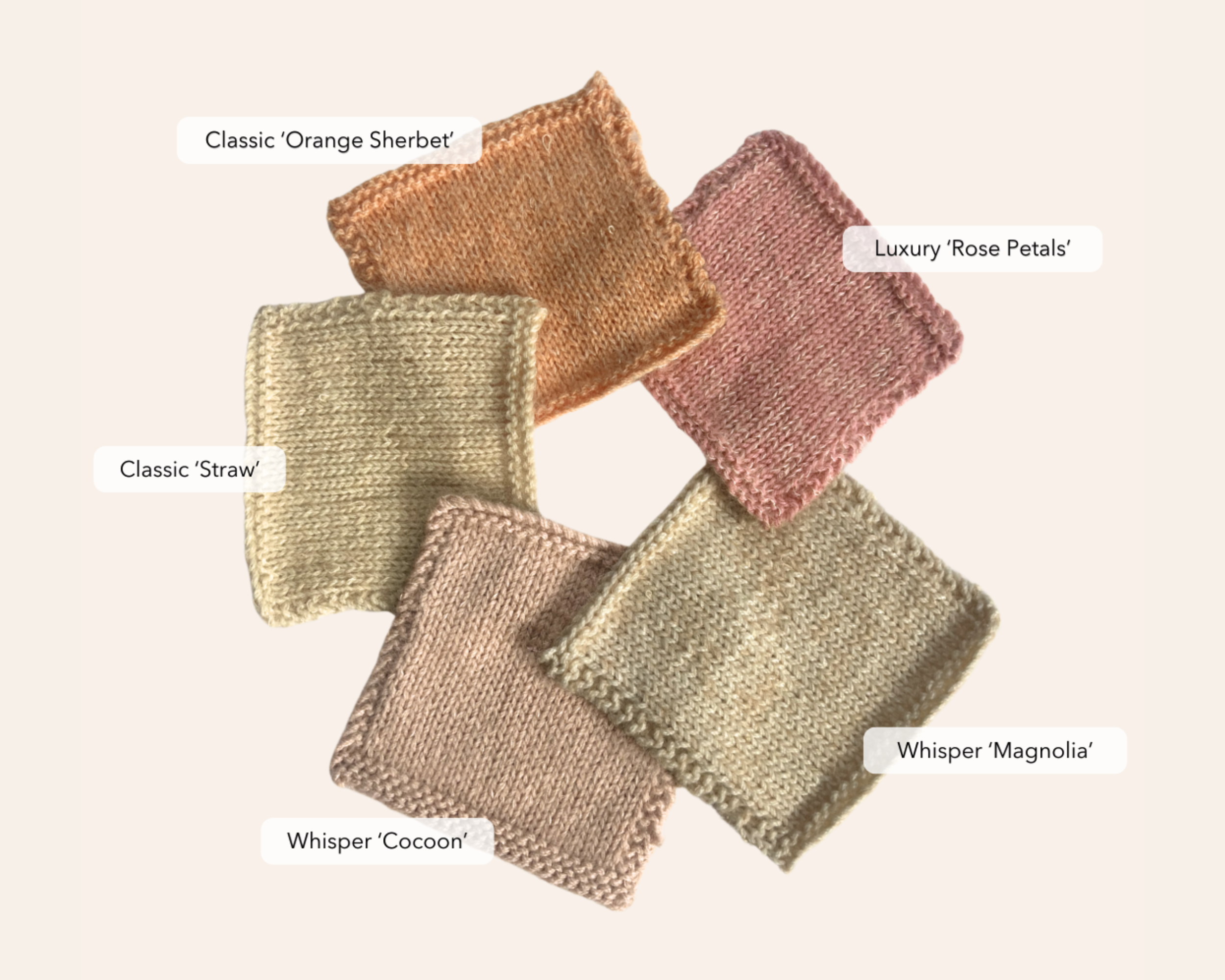Lilt Pairings - Swatches of Lilt Silk Mohair x BWM Yarns