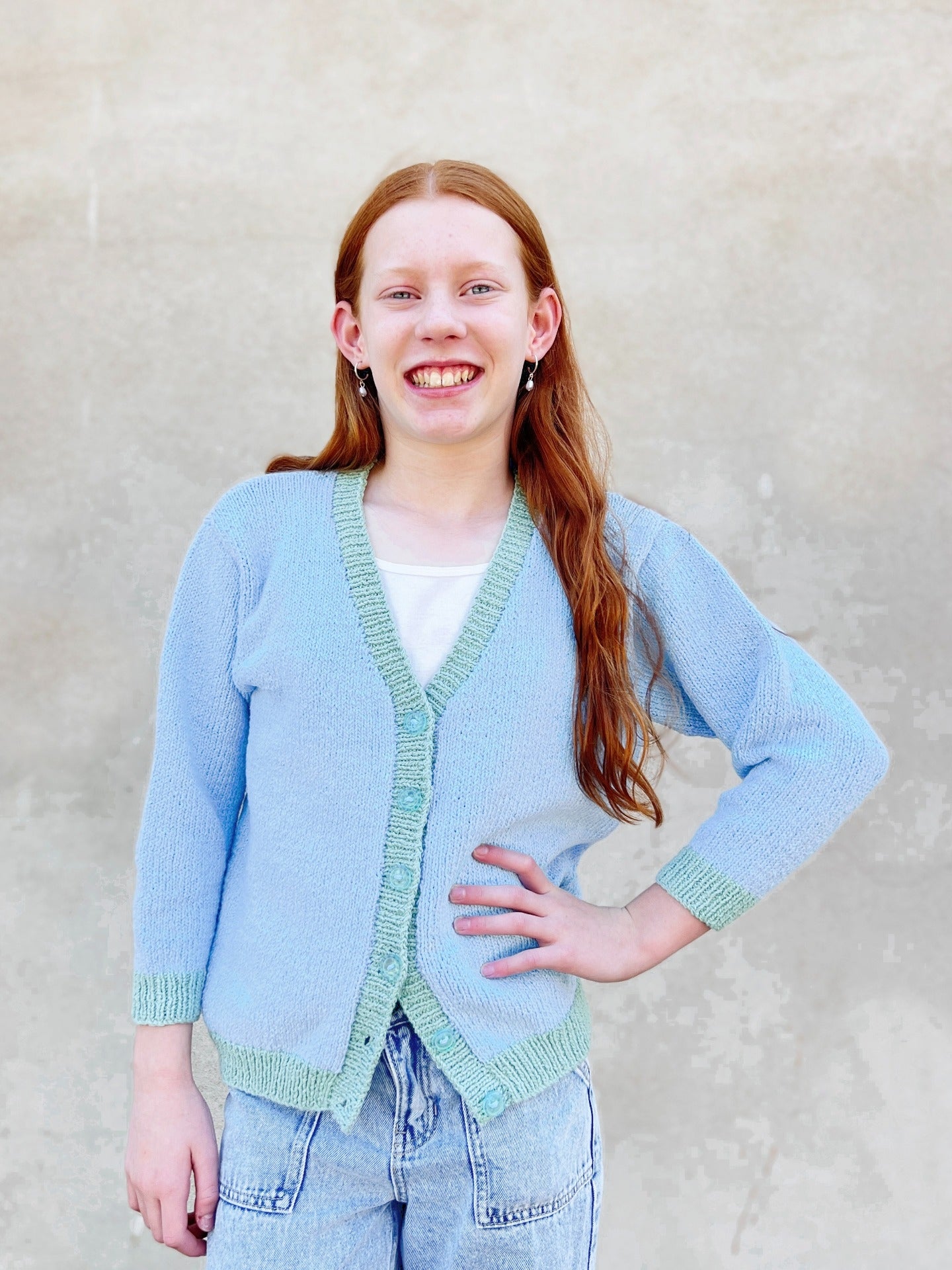 Kids Contrast Cardigan - Knitting Pattern | PT 8691