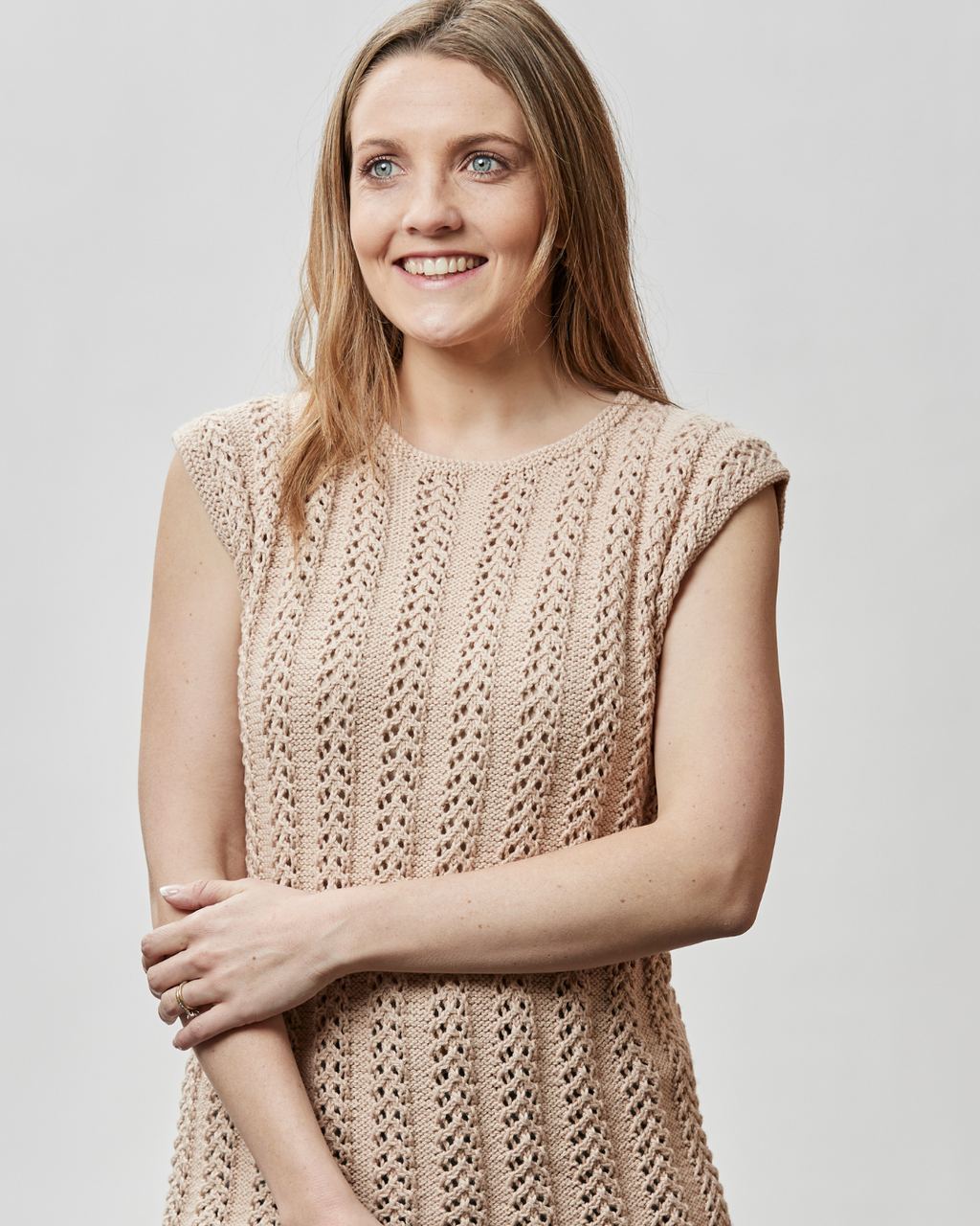 PT 8660 Eyelet Rib Tank - Adult Knitting Pattern