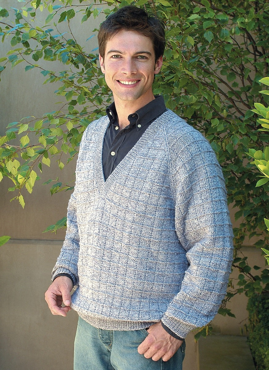 PT 8134 - Mens Grid Pullover - Knitting Pattern