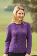 PT 8285 - Lace and Cable Jumper Knitting Pattern