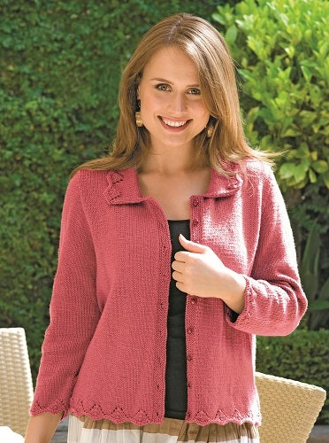 PT 8286 - Ladies Fan Detail Jacket Knitting Pattern