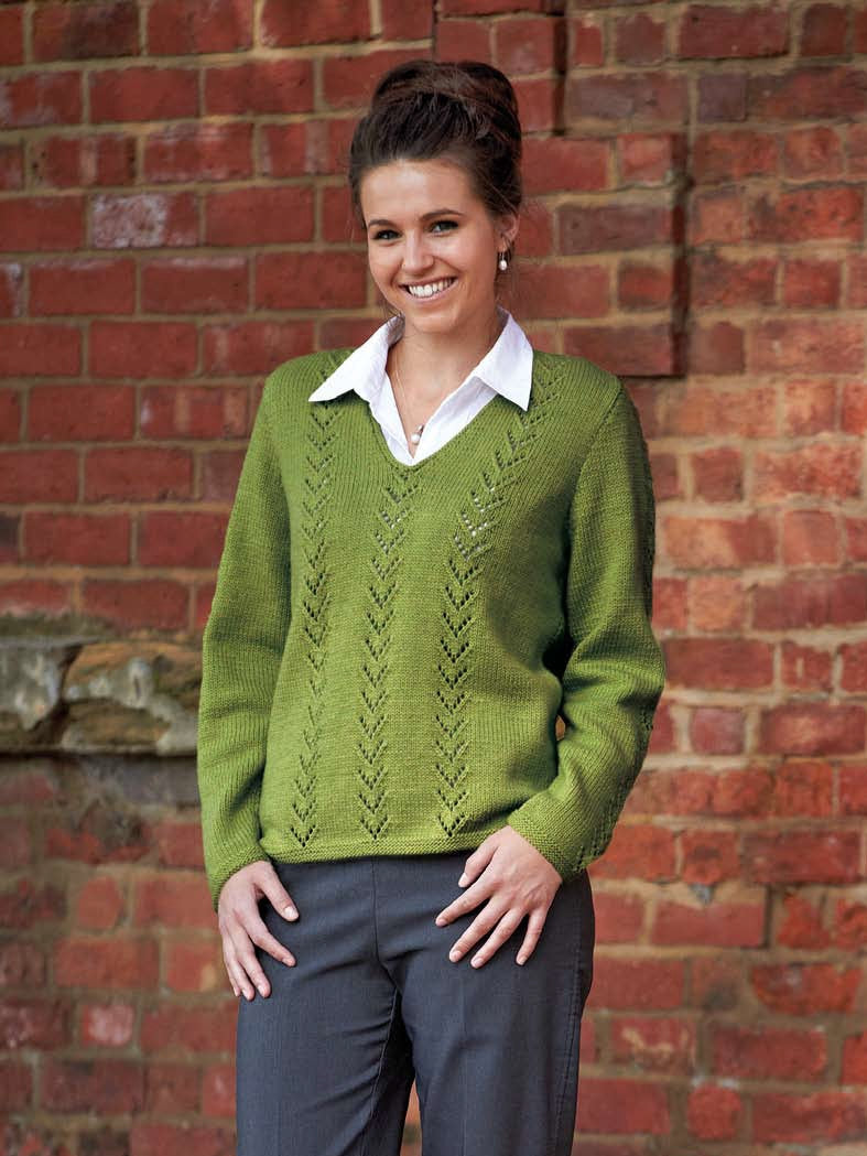 PT 8290 - Ladies Lace Arrow Jumper - Knitting Pattern
