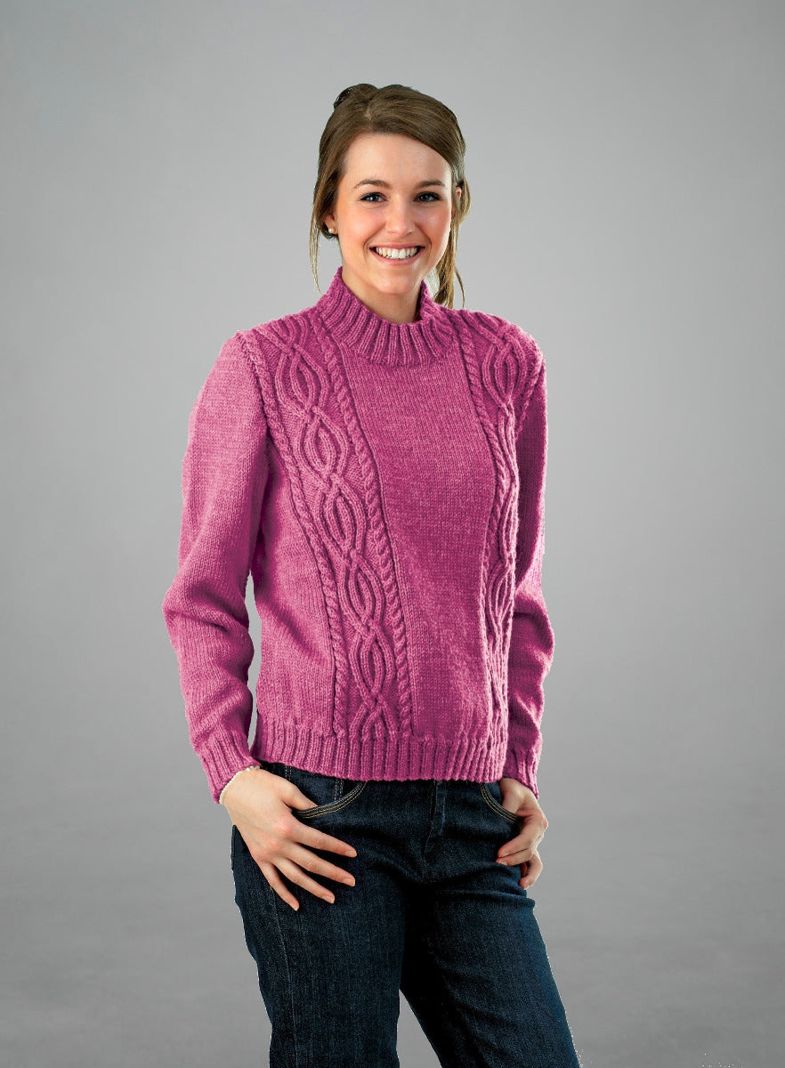 PT 8293 - Ladies Cabled Jumper - Knitting Pattern