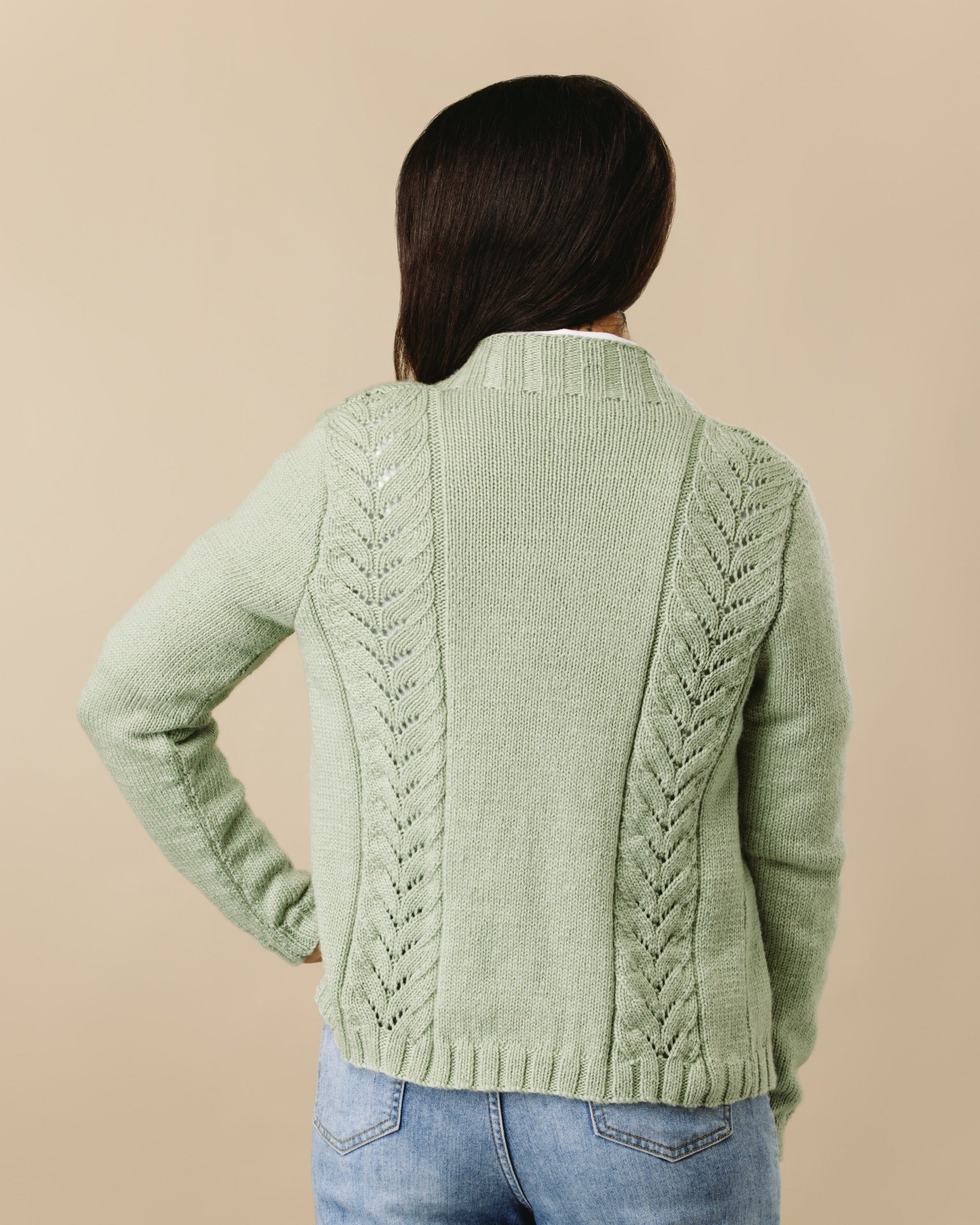 PT 8294 - Lace Panel Jacket - Knitting Pattern