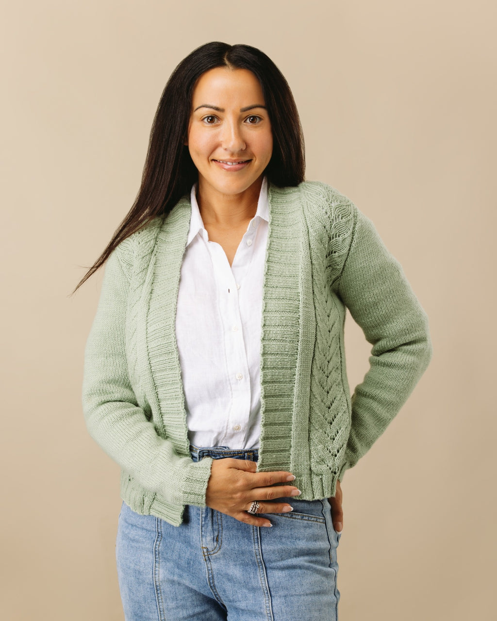 PT 8294 - Lace Panel Jacket - Knitting Pattern