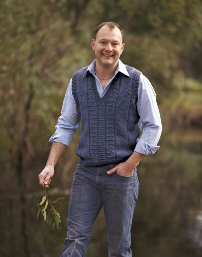 PT 8298 - Textured V-Neck Vest - Knitting Pattern