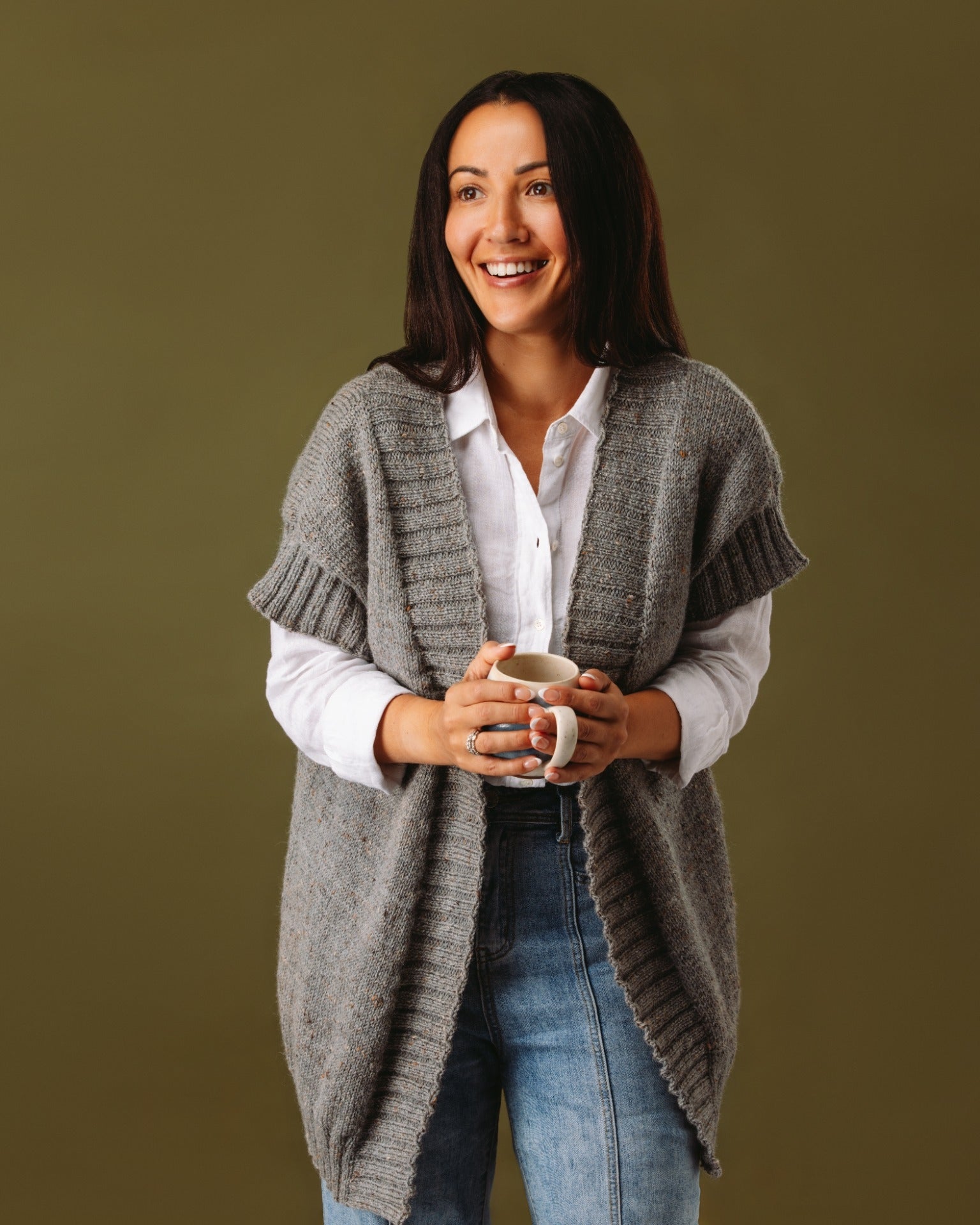 PT 8304 - Long Line Open Vest - Knitting Pattern
