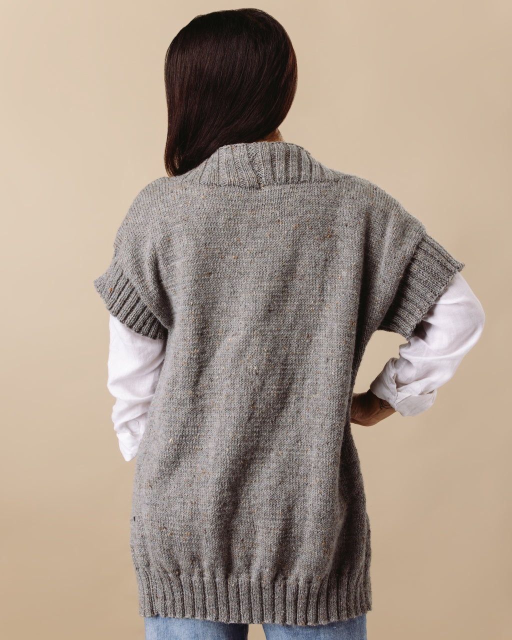 PT 8304 - Long Line Open Vest - Knitting Pattern