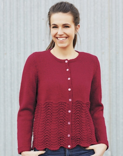 PT 8321 - Feather and Fan Cardigan - Knitting Pattern