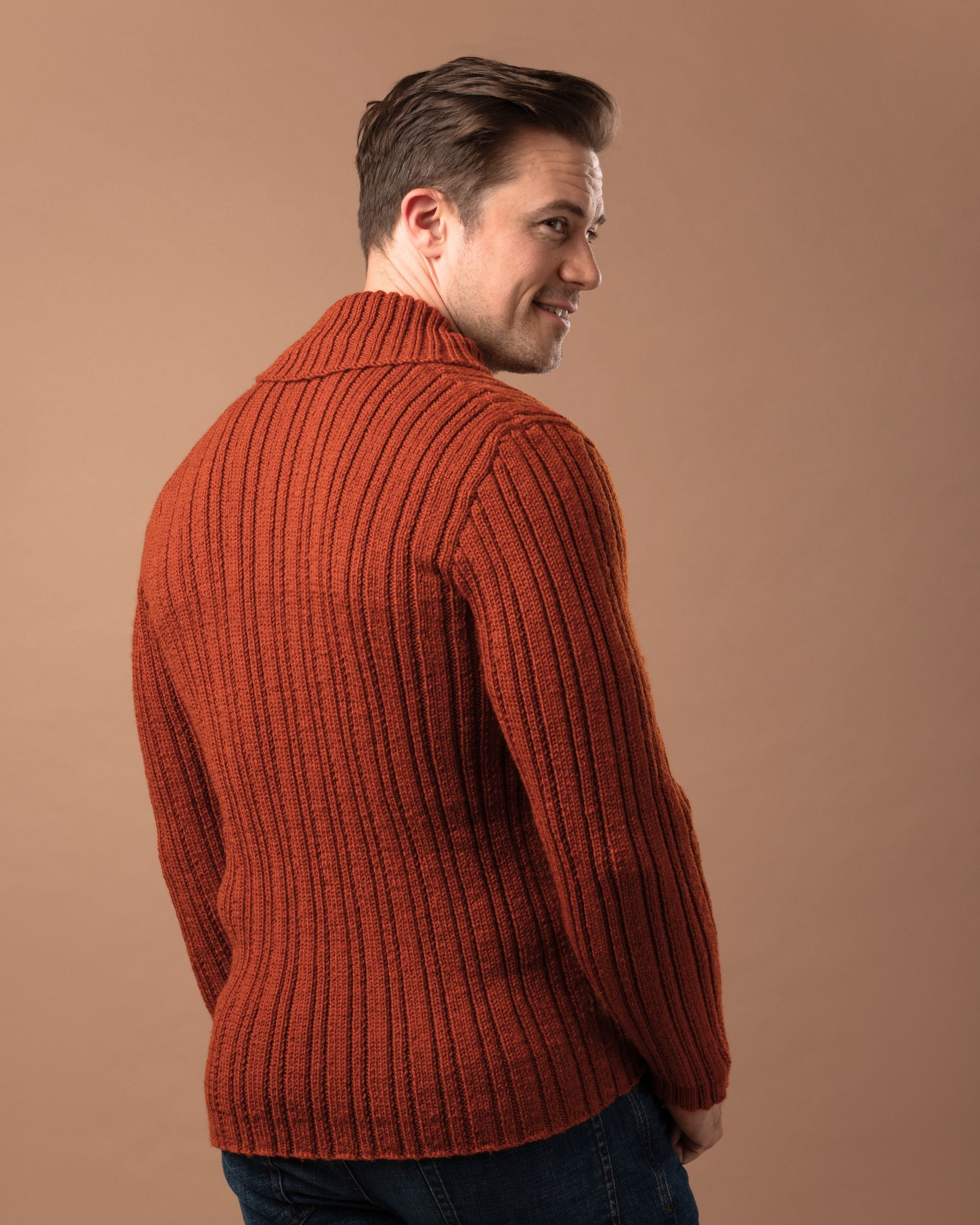 PT 8327 - Ribbed Jumper with Shawl Collar - Knitting Pattern