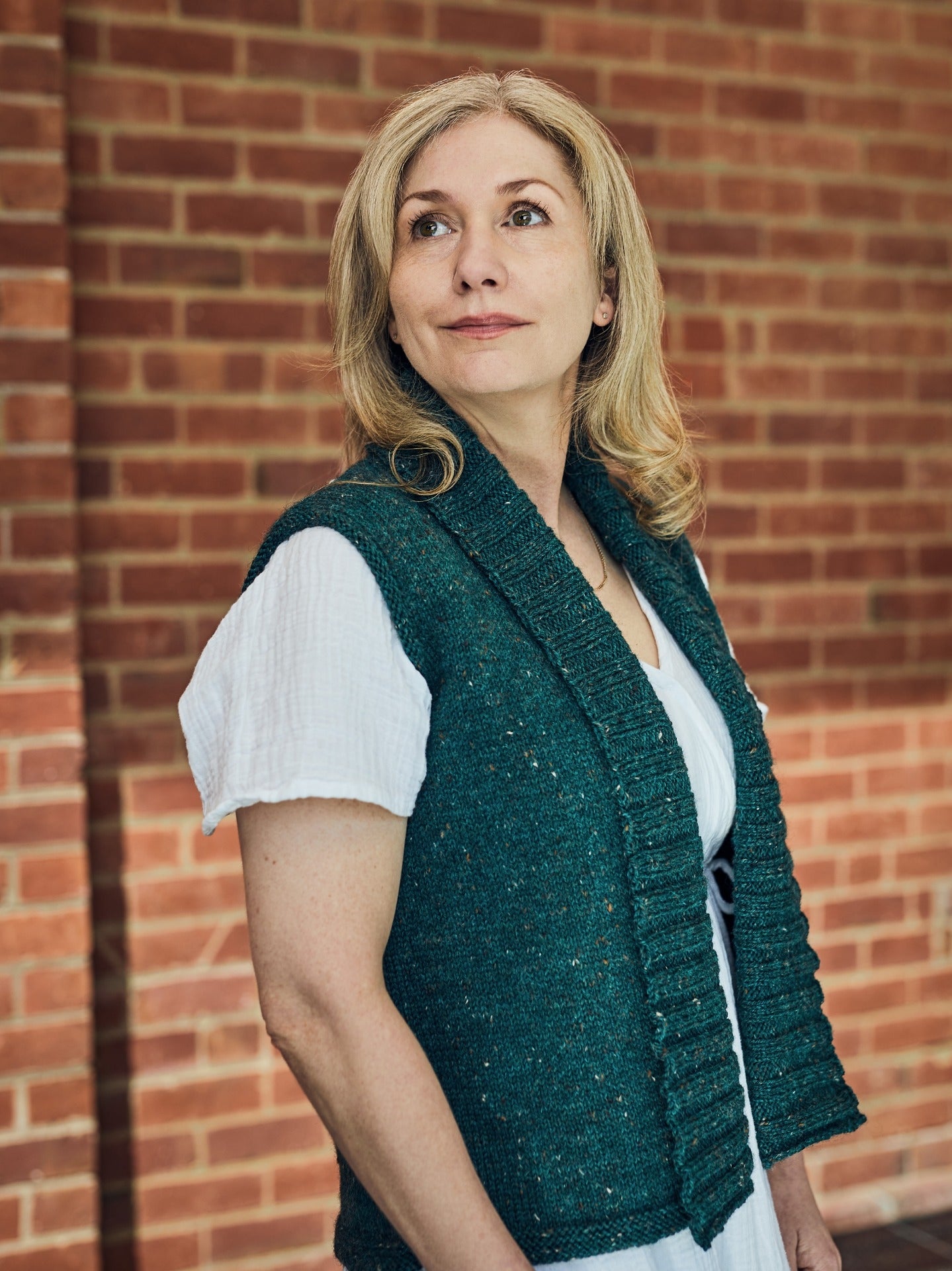 Open Shawl Collar Vest - Knitting Pattern | PT 8342