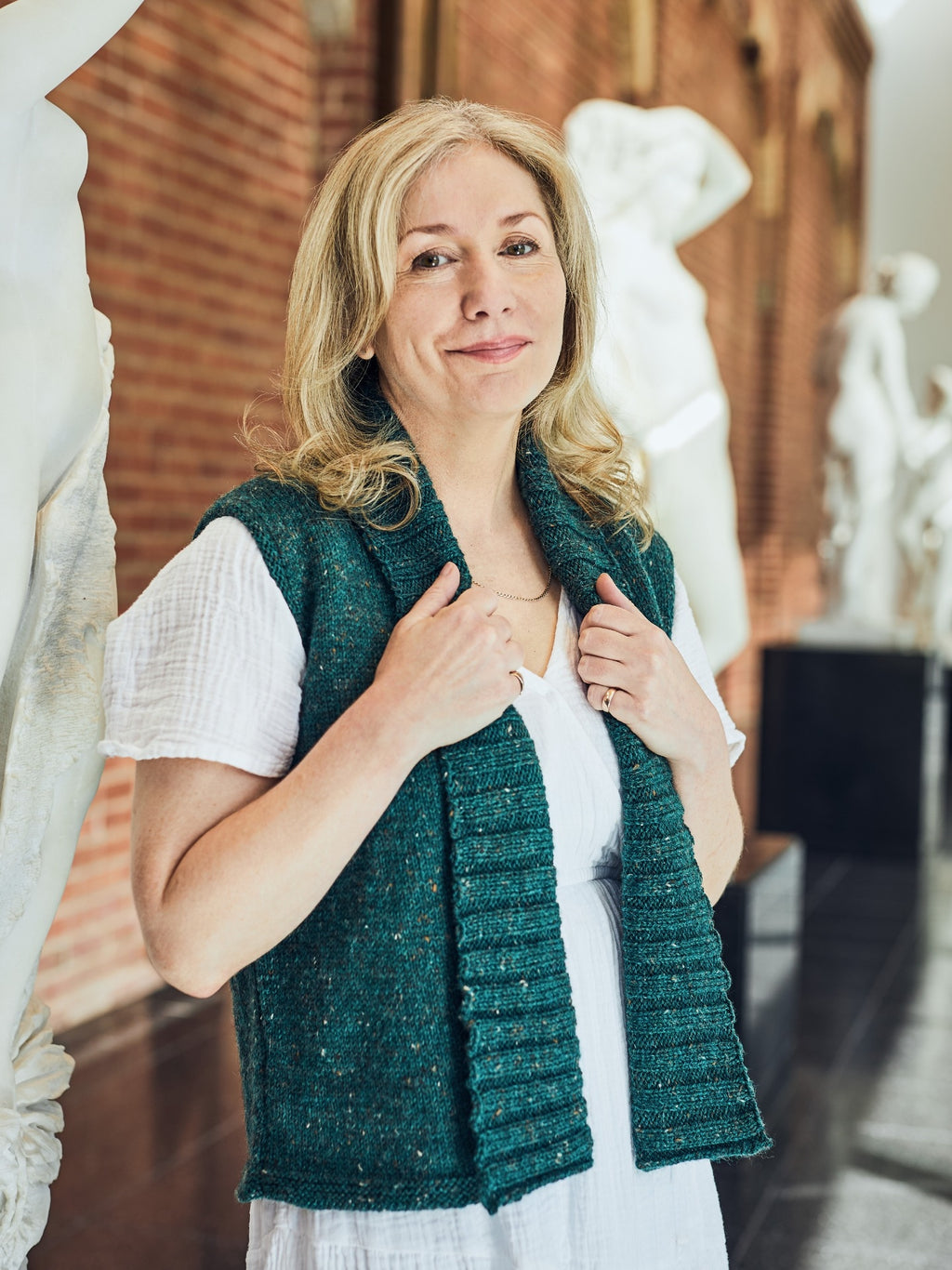Open Shawl Collar Vest - Knitting Pattern | PT 8342