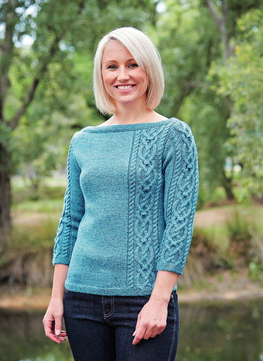 PT 8362 - Cabled Boat Neck Jumper - Knitting Pattern