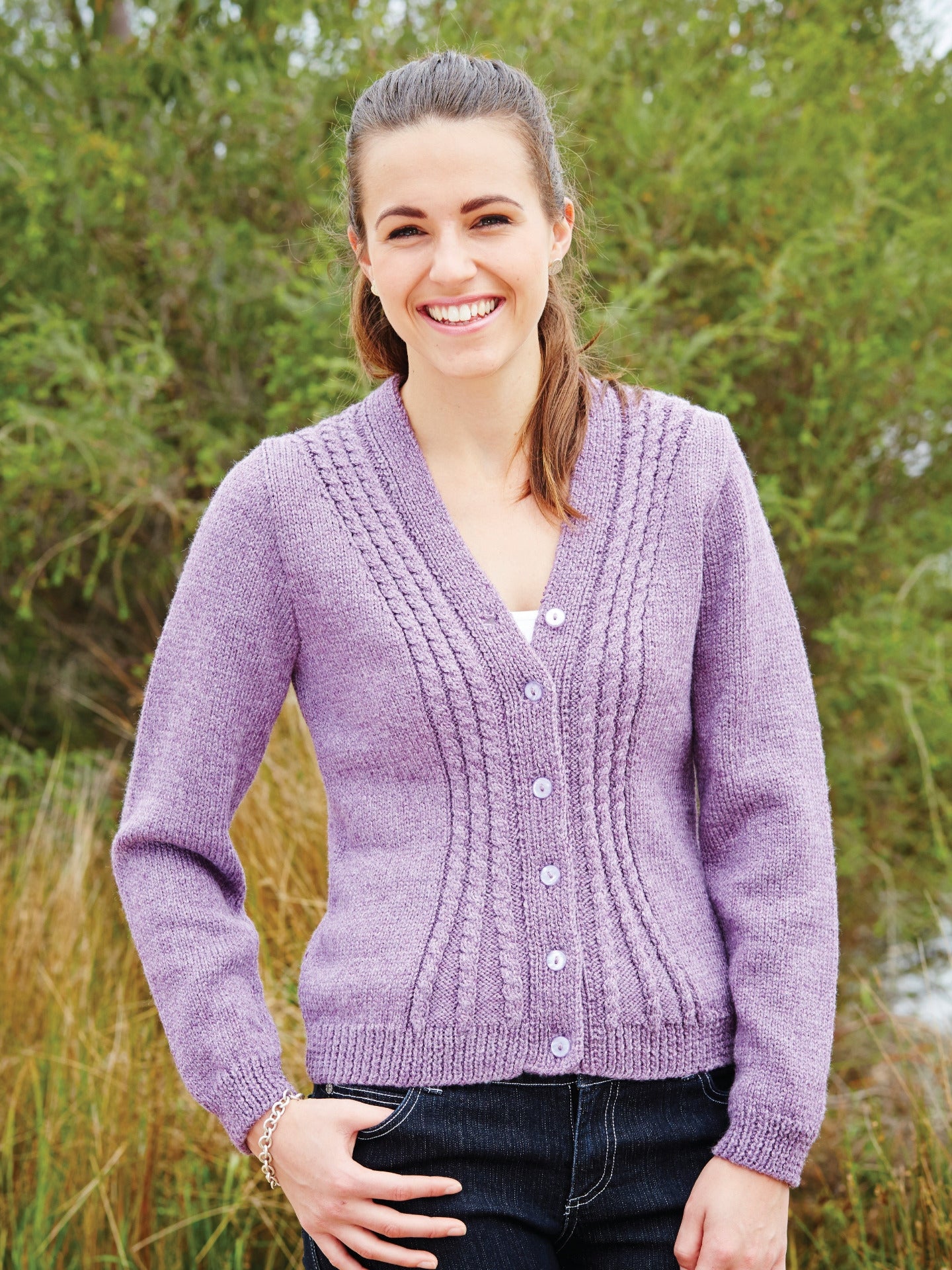 PT 8368 - Shaped Cable Cardigan - Knitting Pattern