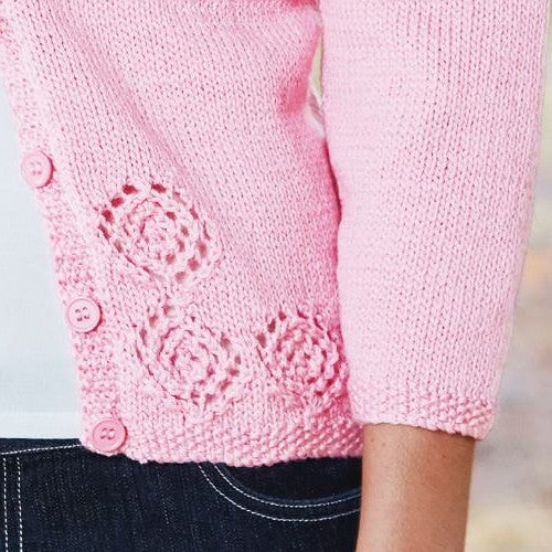 PT 8372 - Cardigan with Catherine Wheel Detail - Knitting Pattern