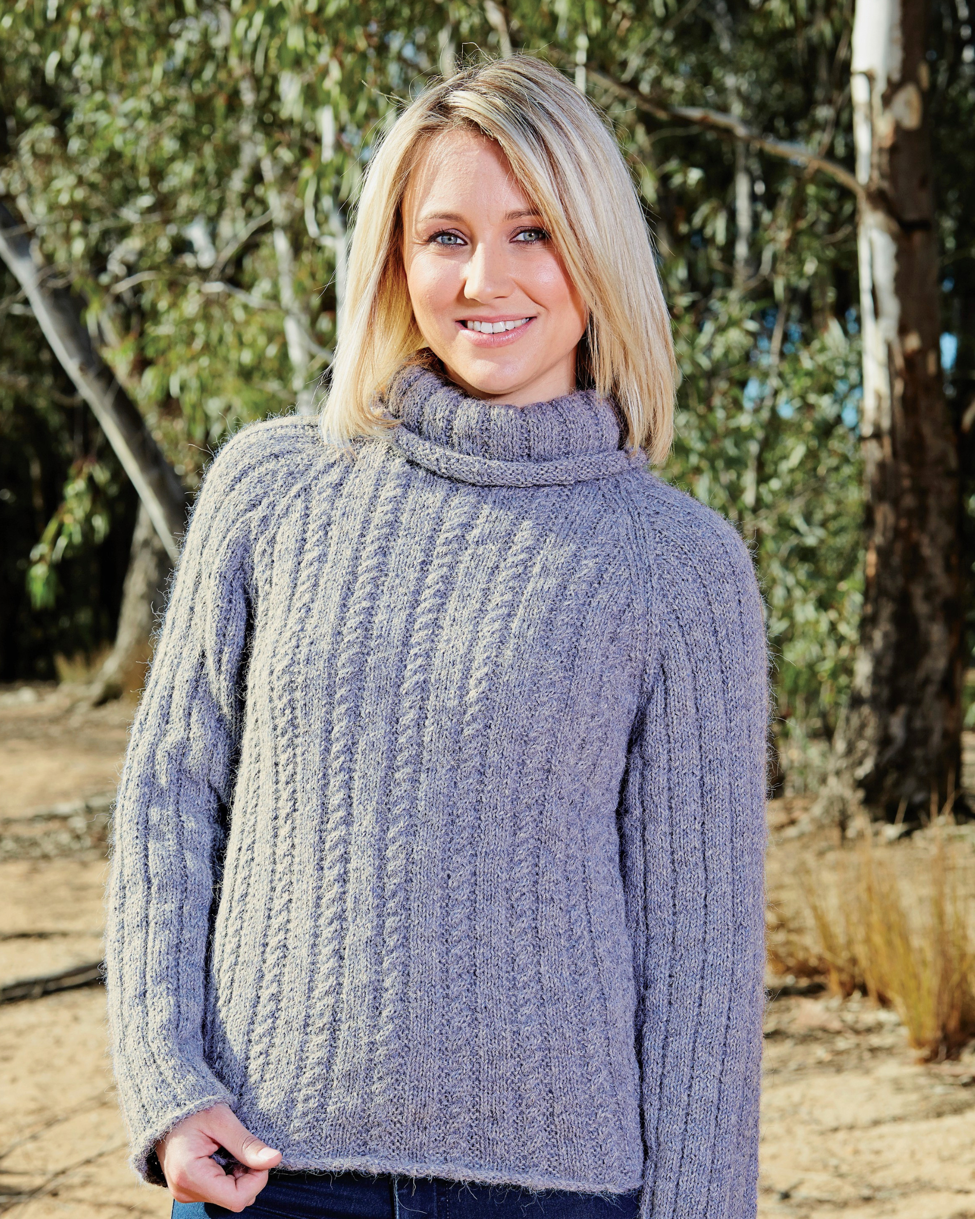 PT 8376 - Cable Jumper with Roll Neck - Knitting Pattern
