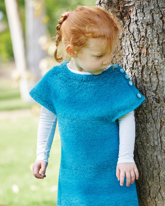 PT 8404 - Girl's Top Down Dress - Knitting Pattern