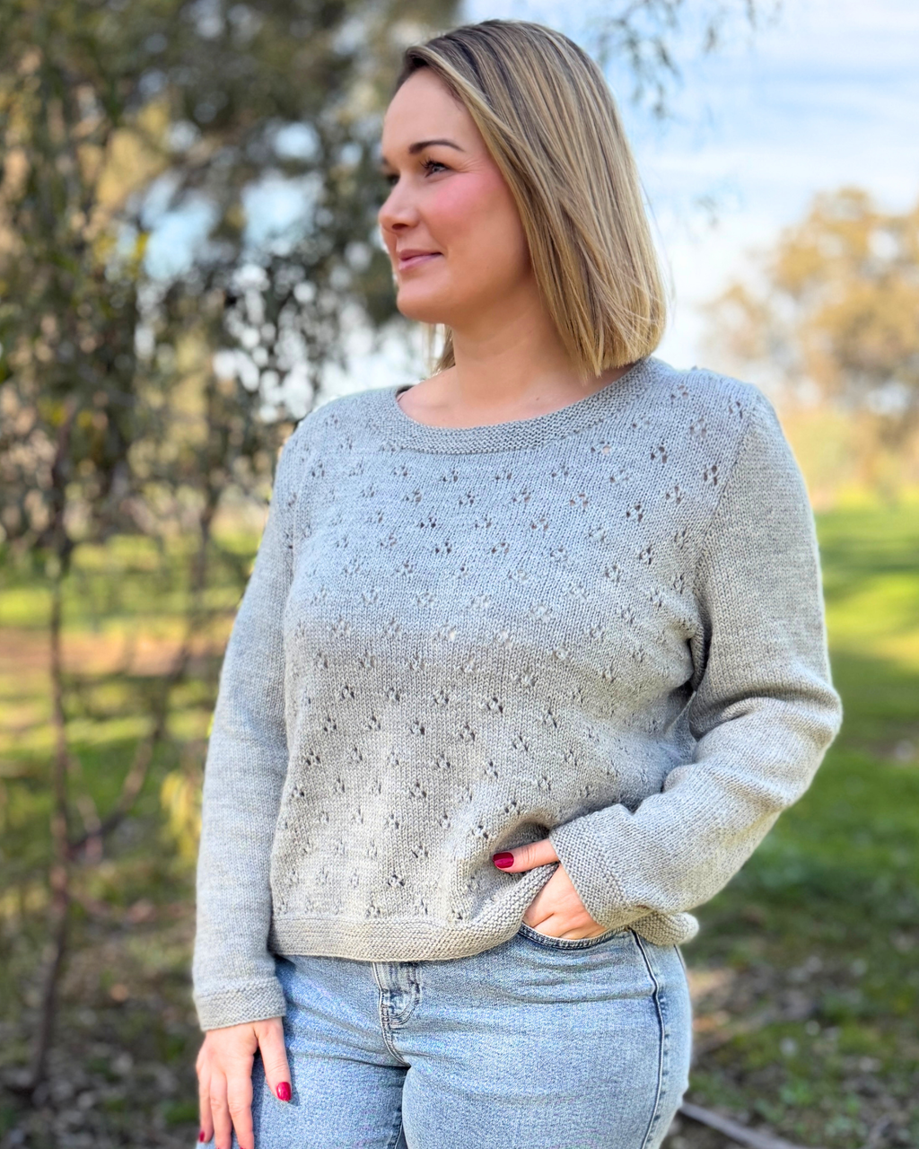 PT 8570 - Jumper with Lace Patterned Front - Knitting Pattern
