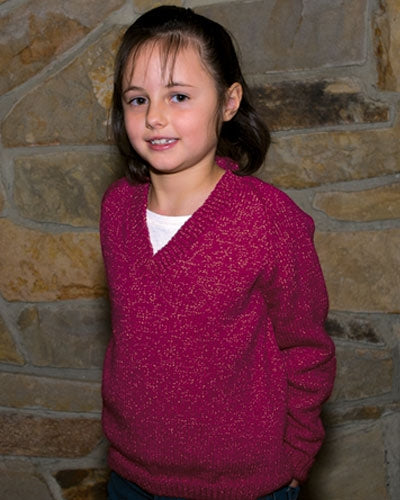 PT 8477 - V-Neck or Round Neck Raglan Sleeve Jumper - Knitting Pattern