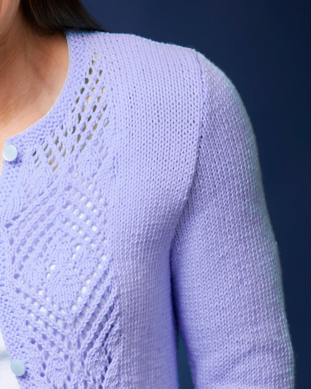 PT 8484 - Lace Panel Cotton Cardigan - Knitting Pattern – Bendigo