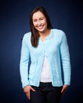 PT 8484 - Lace Panel Cotton Cardigan - Knitting Pattern