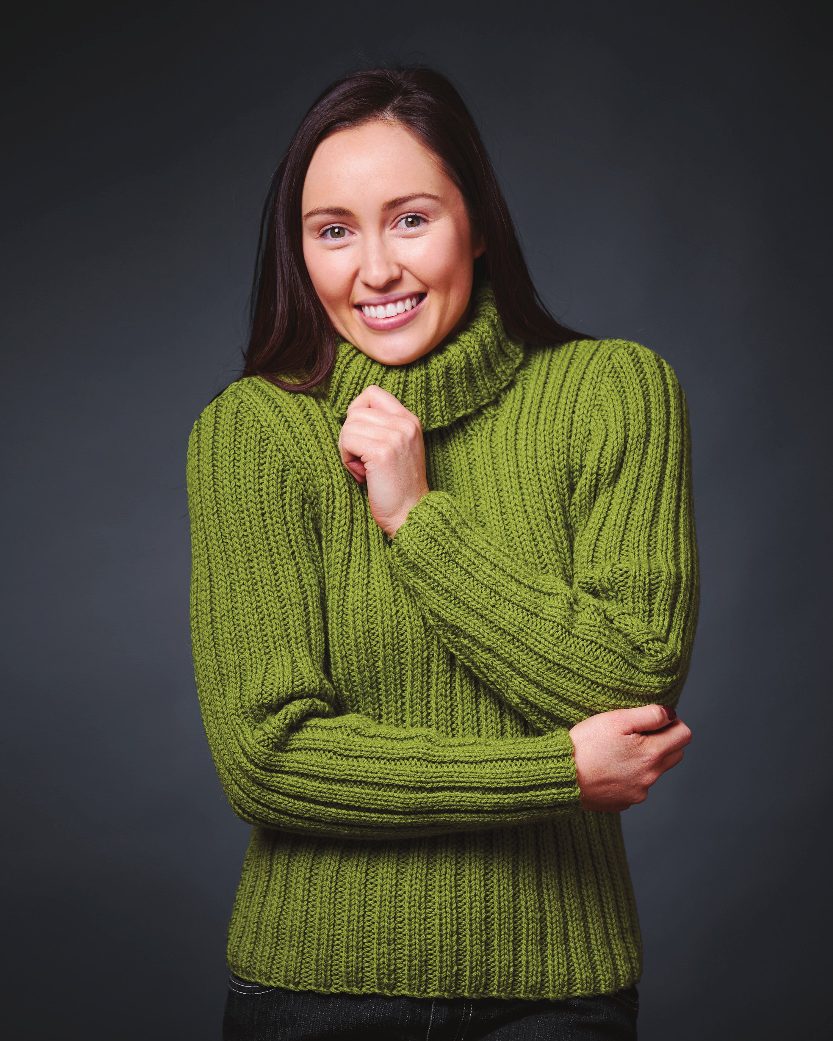 PT 8488 - Ribbed Turtleneck Pullover - Knitting Pattern
