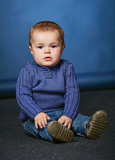 PT 8490 - Child's Ribbed Sleeve Pullover - Knitting Pattern