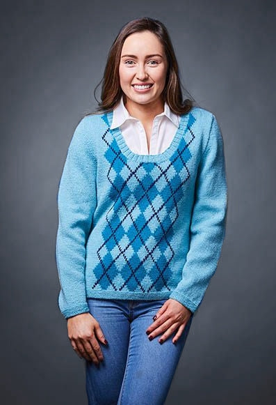 PT 8491 - Argyle Jumper - Knitting Pattern