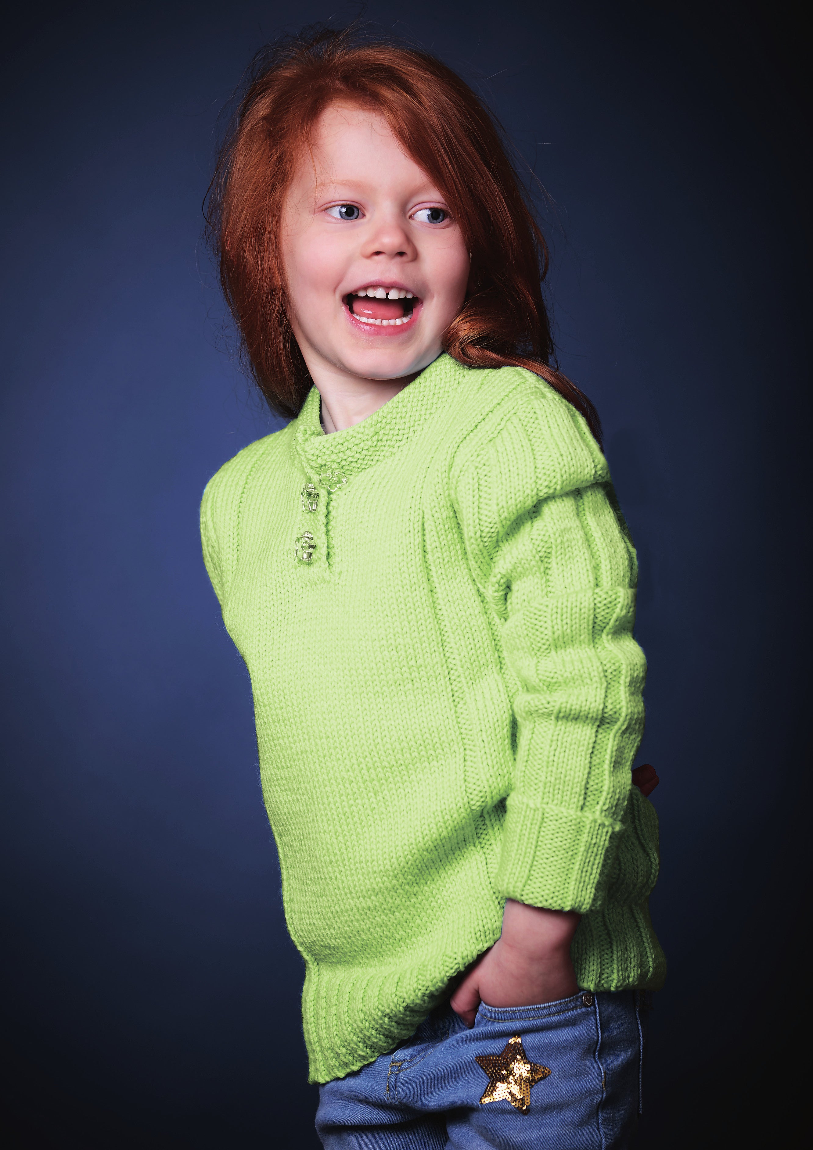 PT 8495 - Ribbed Sleeve Pullover - Knitting Pattern