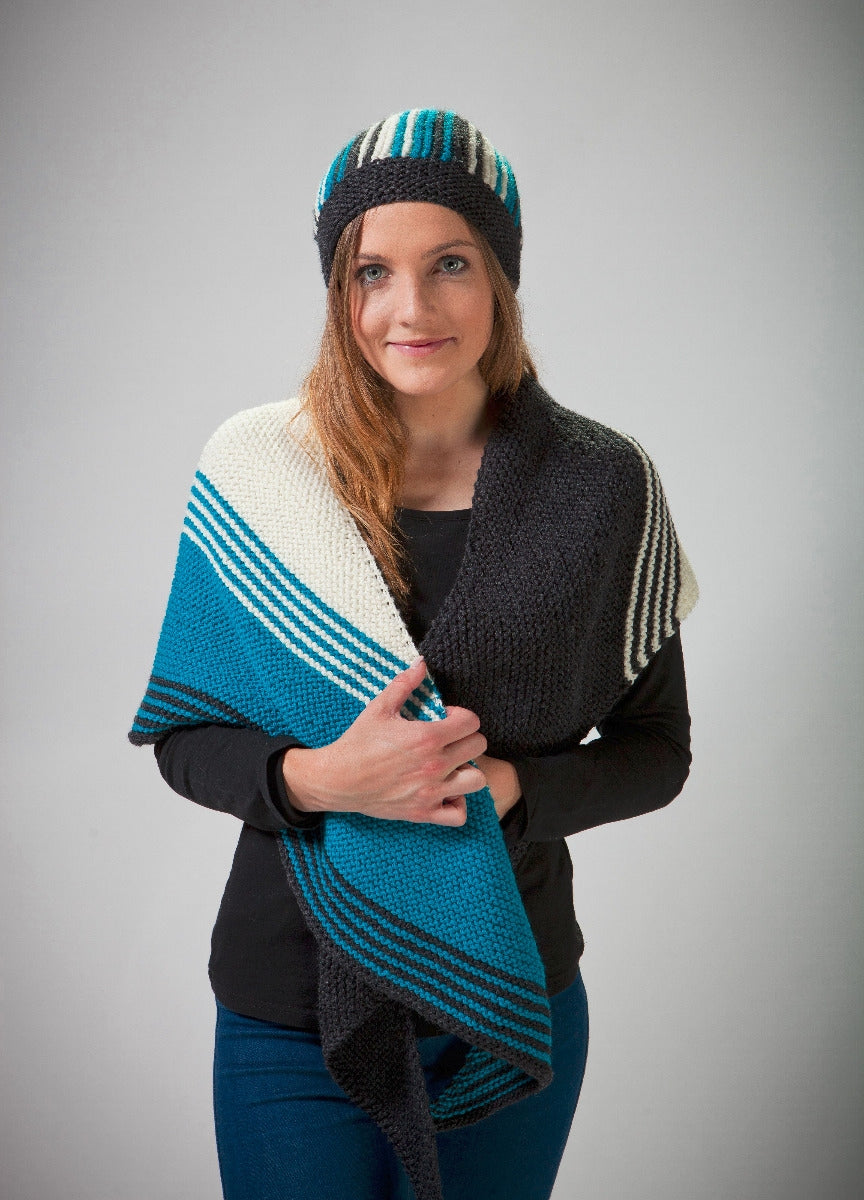 PT 8515 - Garter Beanie & Shawl - Knitting Pattern