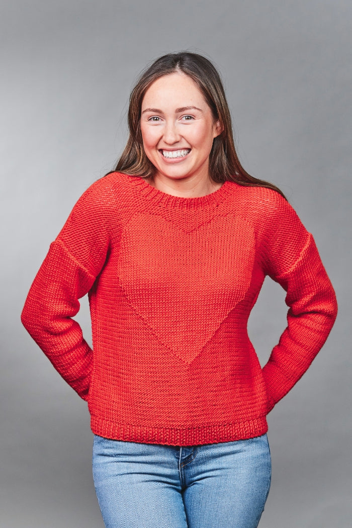 PT 8535 10 Ply Cotton Heart Jumper - Knitting Pattern