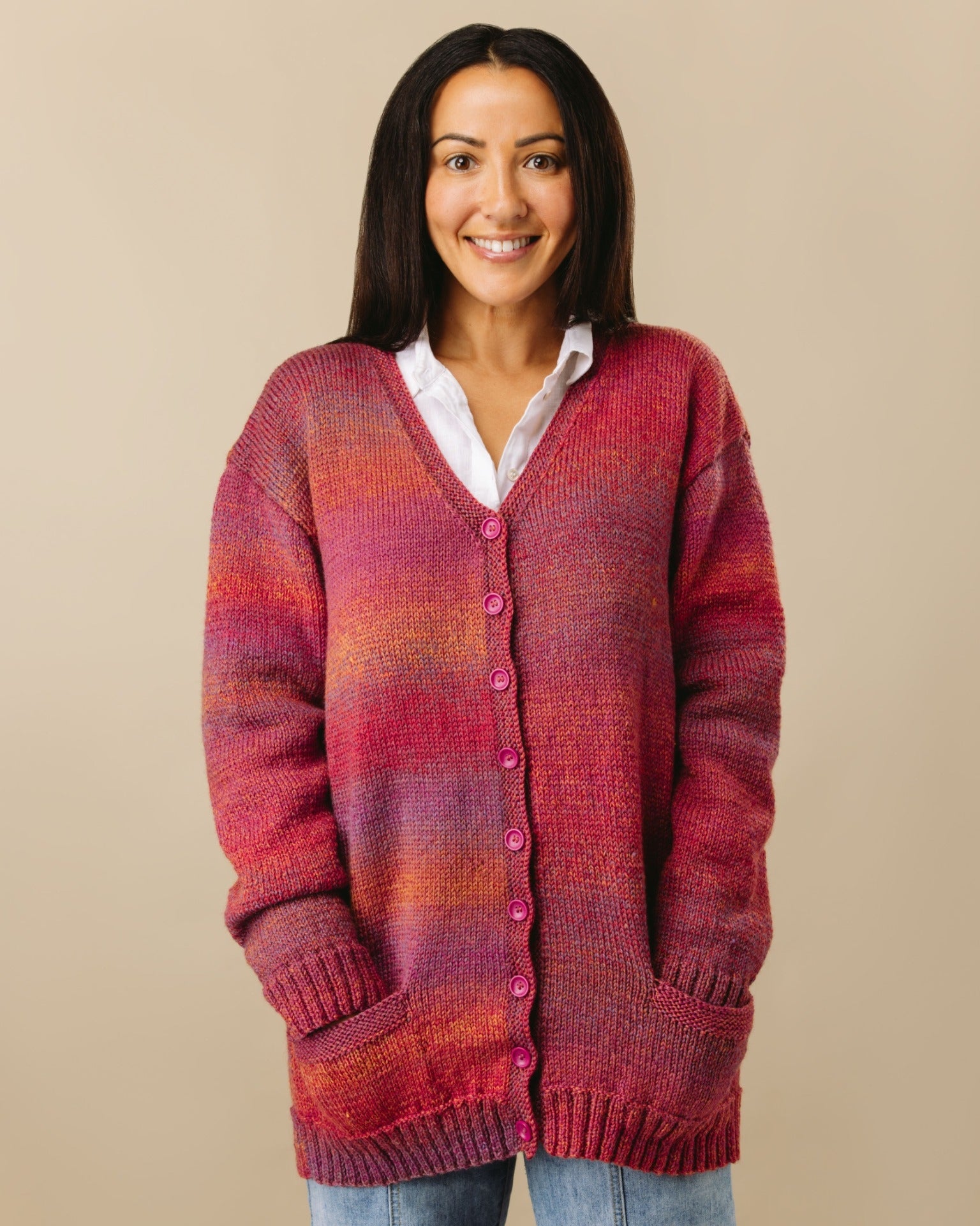 Longline V-Neck Cardigan - Knitting Pattern | PT 8552