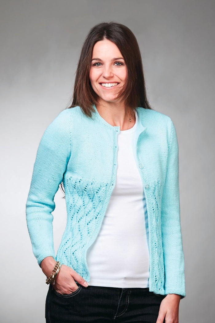 PT 8566 8 Ply Cotton Cardigan - Knitting Pattern