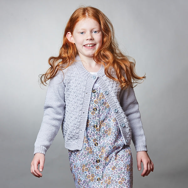 PT 8571 - Kids Knot Stitch Raglan Sleeve Cardigan - Knitting Pattern