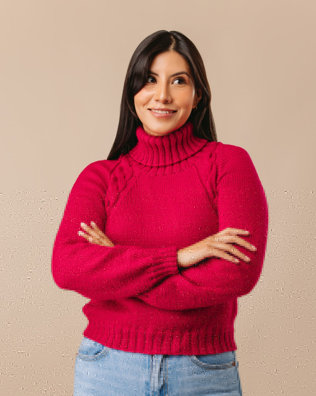 PT 8576 - Cabled Raglan Sleeve Jumper - Knitting Pattern