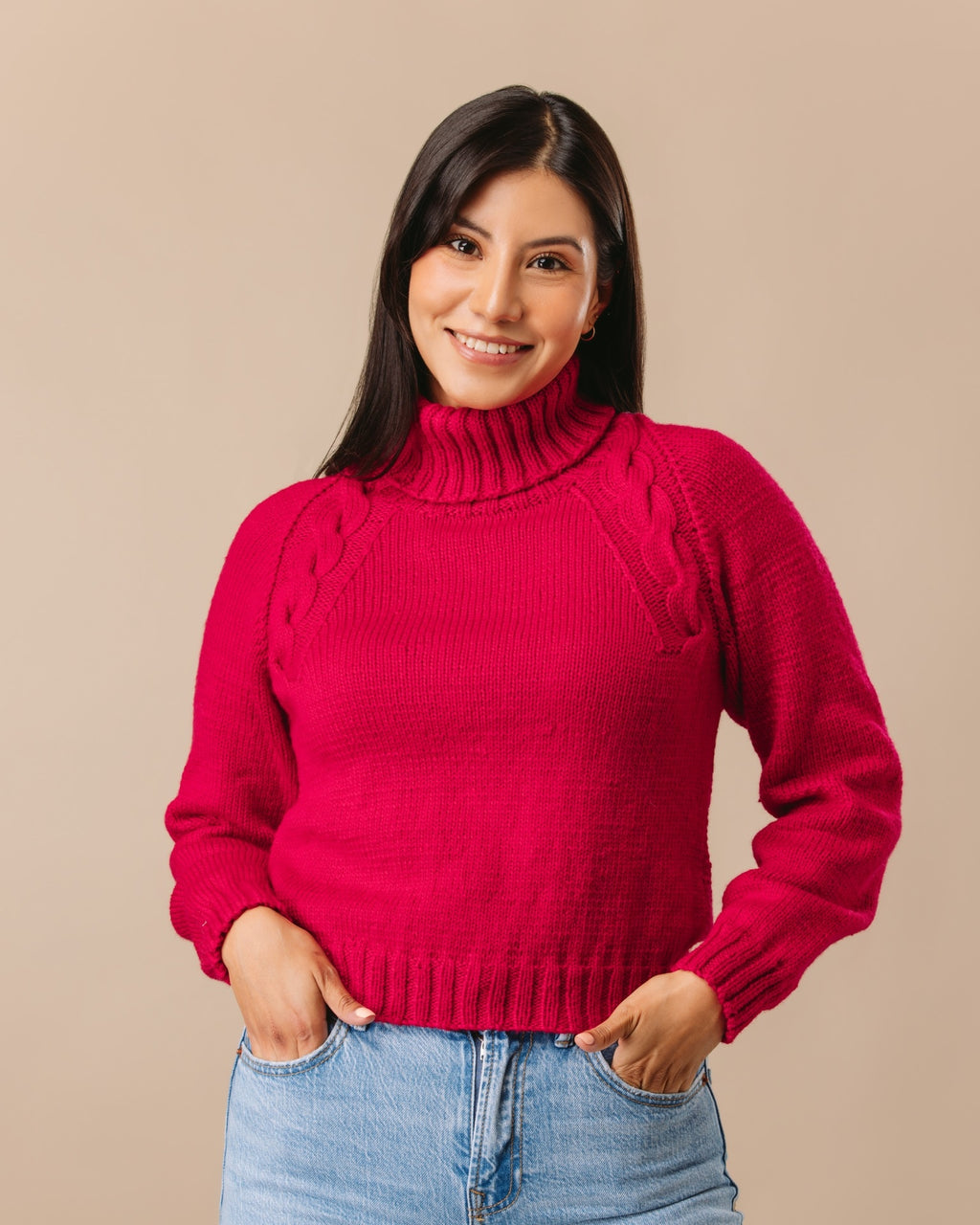 PT 8576 - Cabled Raglan Sleeve Jumper - Knitting Pattern