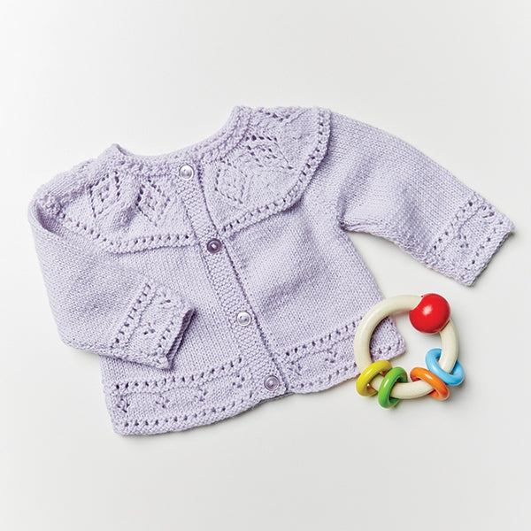 PT 8580 - Babies Diamond Lace Cardigan - Knitting Pattern