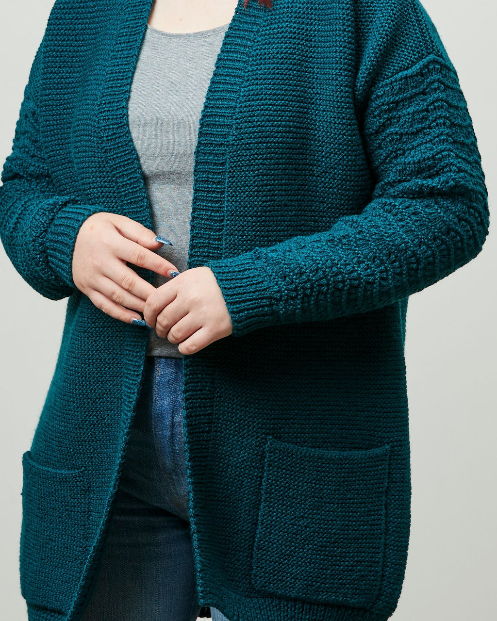 PT 8608 Garter Stitch Coat with Feather and Fan Sleeves - Knitting Pattern