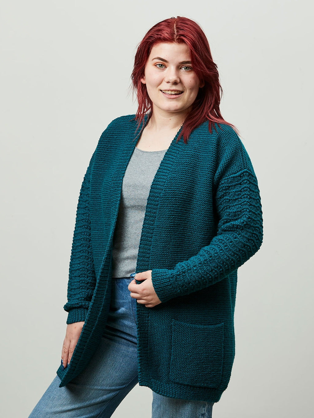 PT 8608 Garter Stitch Coat with Feather and Fan Sleeves - Knitting Pattern