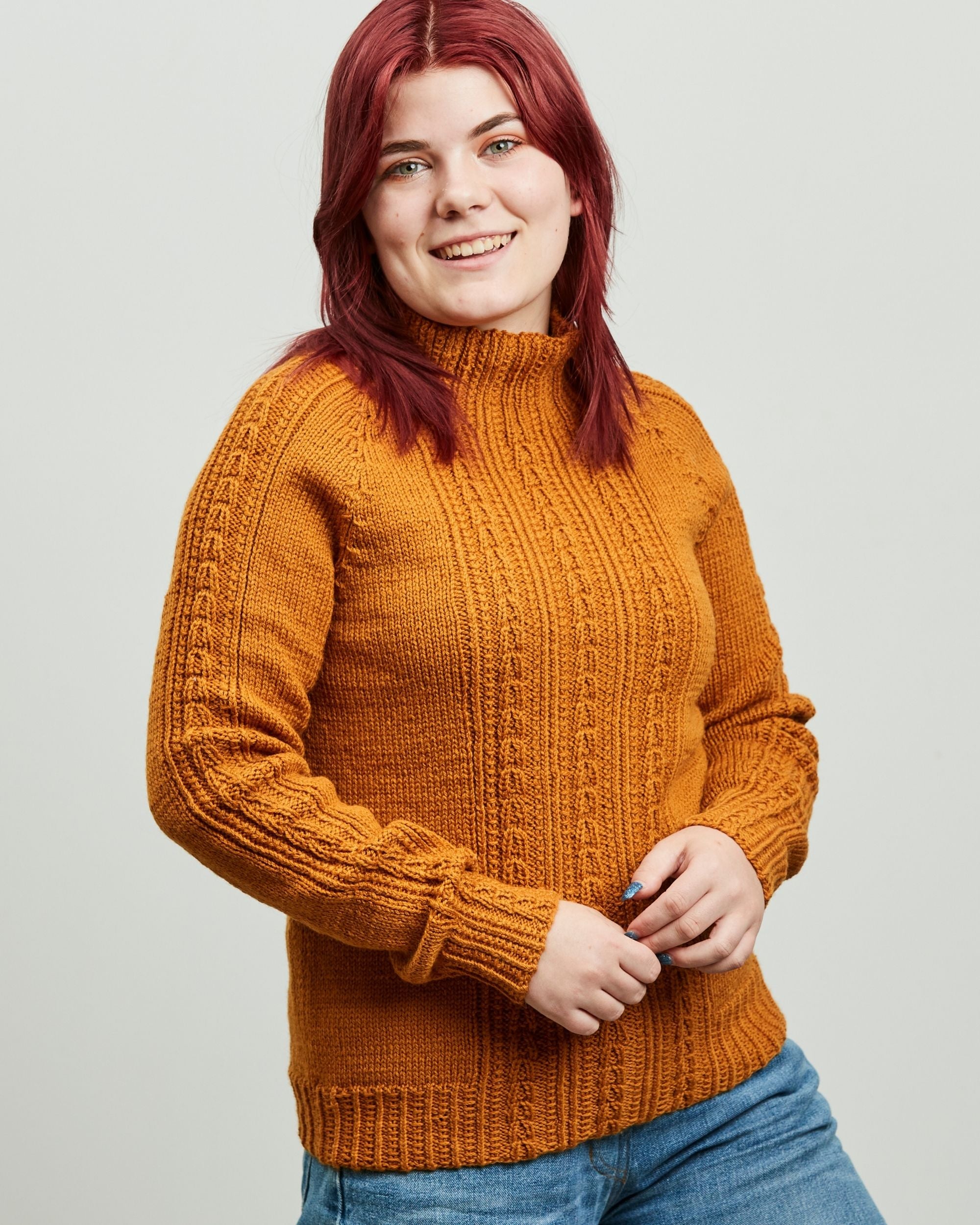 PT 8610 Rib and Cable Raglan - Knitting Pattern