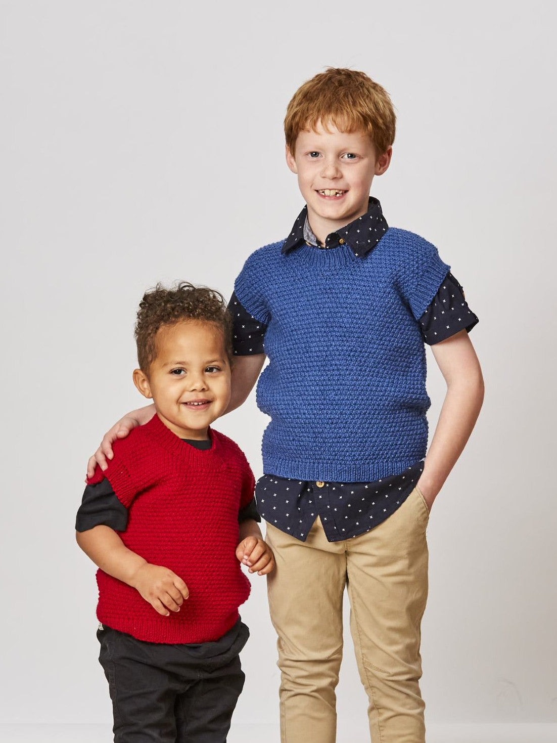 PT 8627 Kids Round Neck Vest - Knitting Pattern