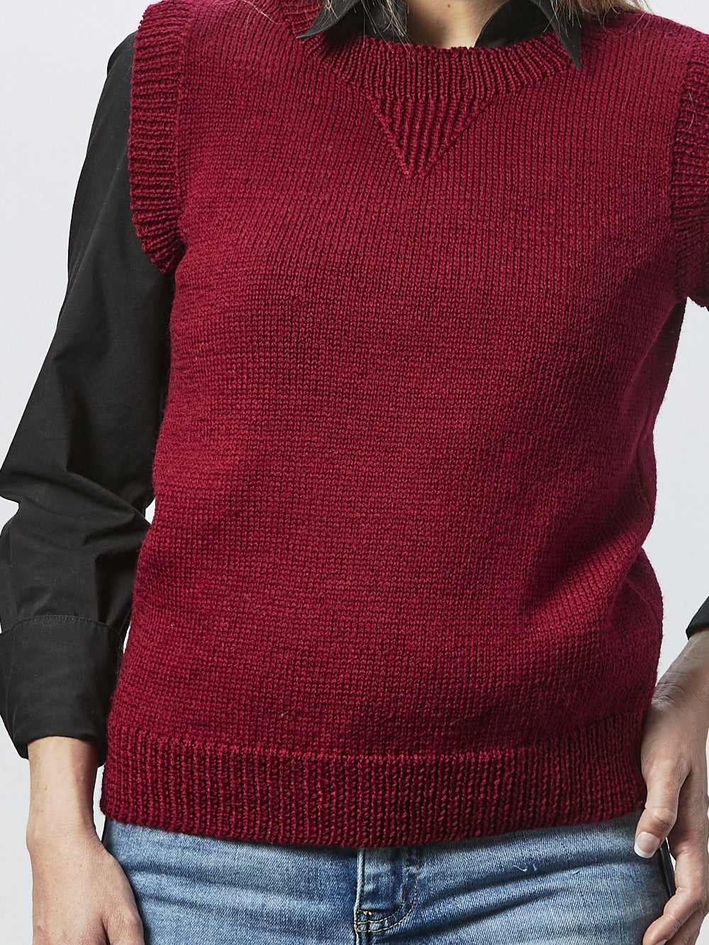 PT 8648 Crew Neck Vest - Knitting Pattern