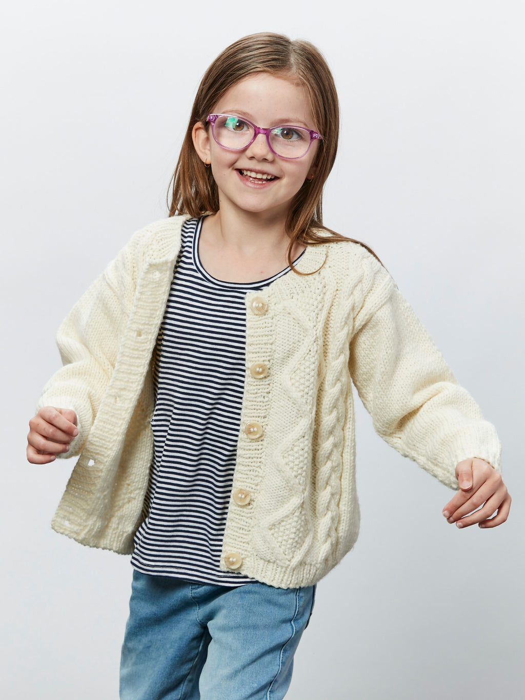 PT 8655 Kids' Cabled Cardigan - Knitting Pattern
