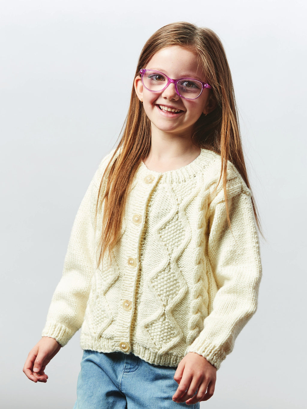 PT 8655 Kids' Cabled Cardigan - Knitting Pattern