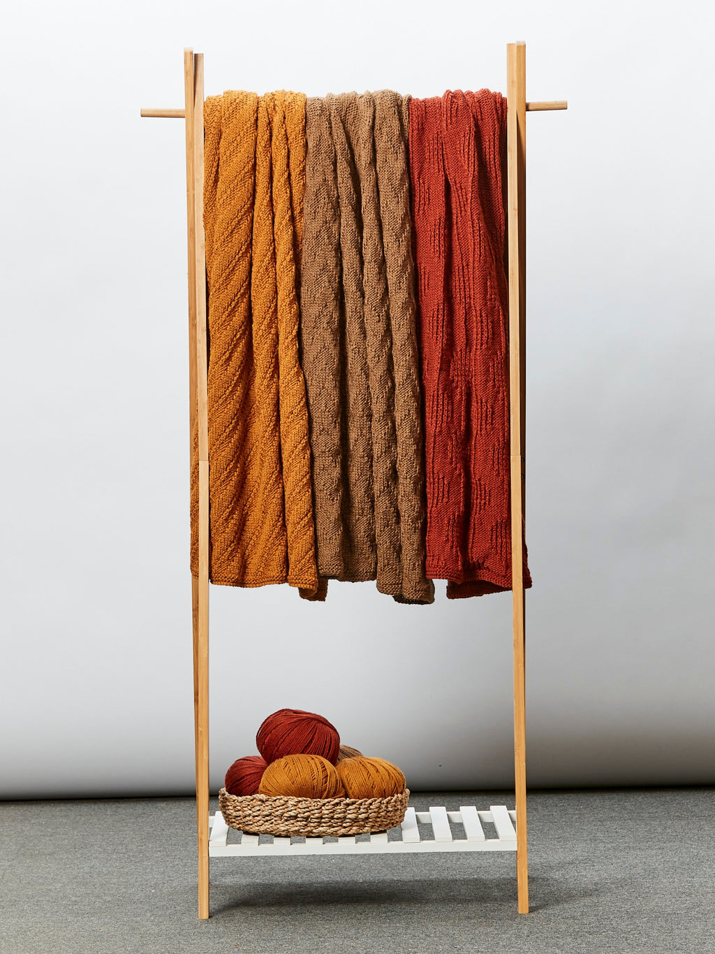 PT 8657 3 Chunky Textured Throws - Knitting Pattern