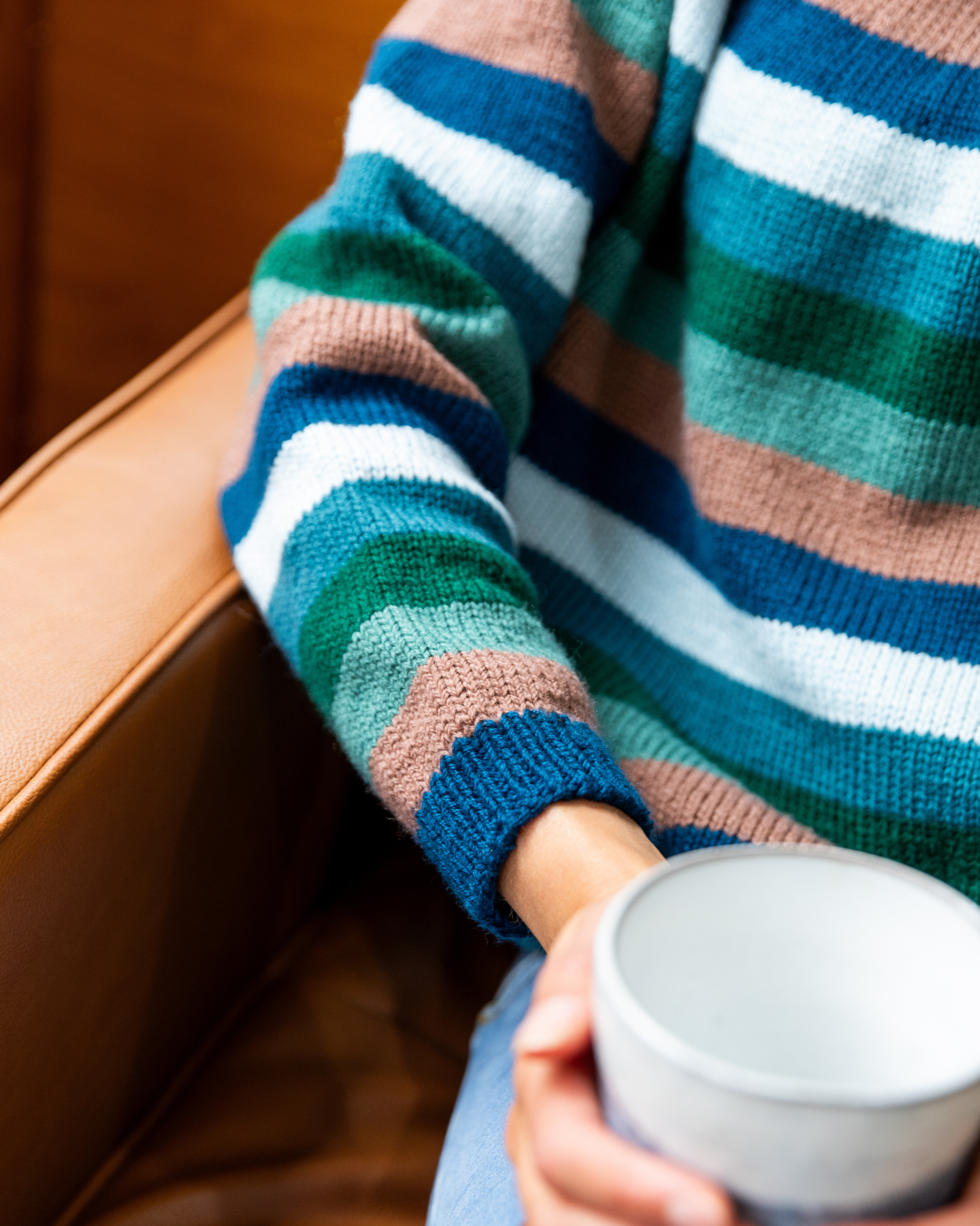 The Sunny Stripes Top-Down Jumper - Women's Knitting Pattern | PT 8739