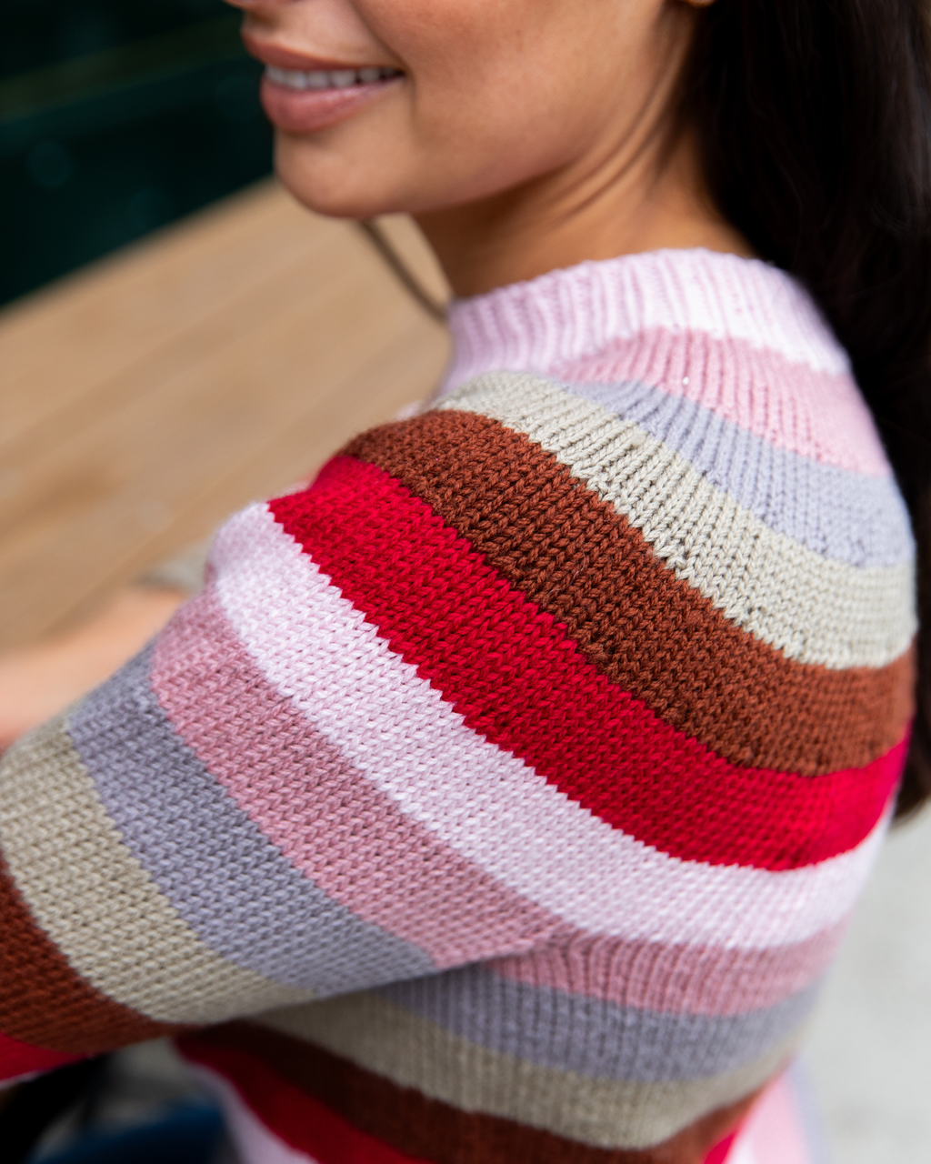 The Sunny Stripes Top-Down Jumper - Women's Knitting Pattern | PT 8739