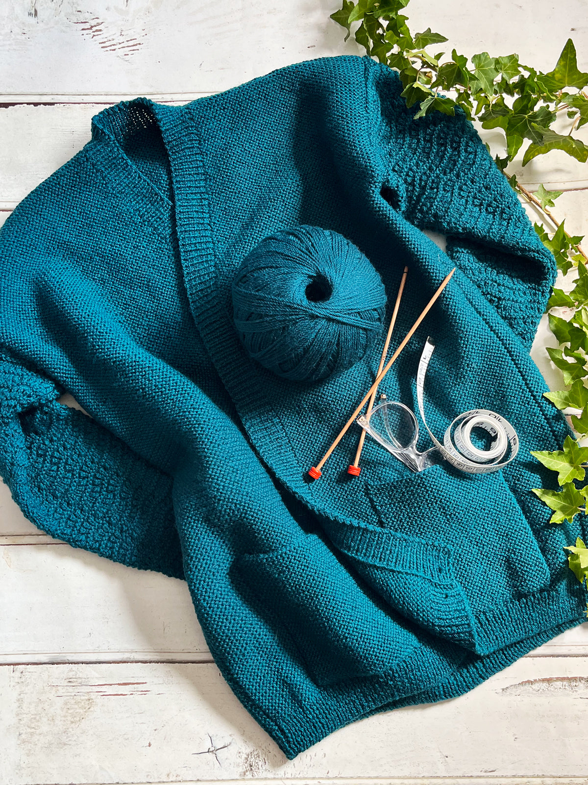 PT 8608 Garter Stitch Coat with Feather and Fan Sleeves - Knitting Pattern